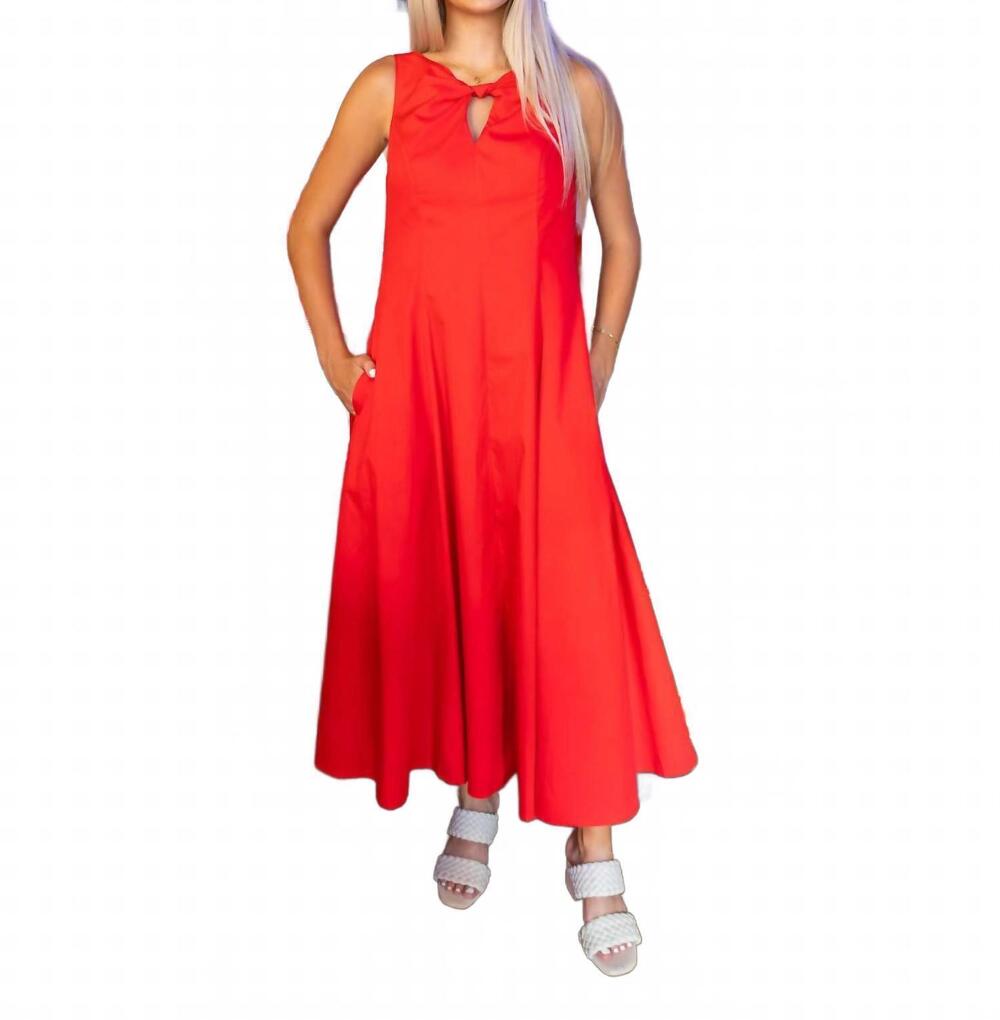 NEW AUREUM pretty women midi dress in red